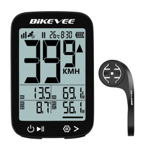 GPS Wireless Bike Cycling Computer USB-C Bicycle Speedometer Odometer with Auto Backlight Altitude Gradient Speed Mileage
