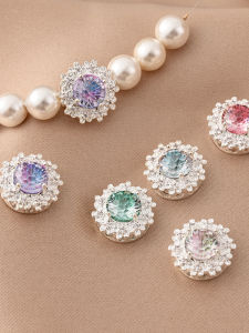 Handmade DIY Pearl Bracelet Spacer Beads Multi-Way Thickened Silver Plated Copper Embedded Zirconia Gradient Cut Firework Beads