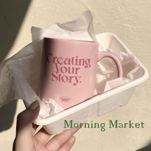 Morning Market Original Homemade Pink Romantic English Ceramic Mug Cream Breakfast Water Cup