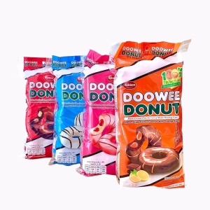 Rebisco Doowee Donut 12x30g - [ White Chocolate With Milk / Chocolate / Strawberry / Chocolate with Orange Felling ]