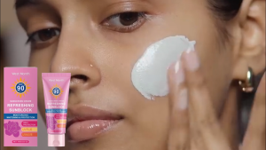 West Month Brightening protective cream with high SPF shields against UV rays evens out dullness brightens skin tone moisturizes covers imperfections and works as a makeup primer or bare-face cream.