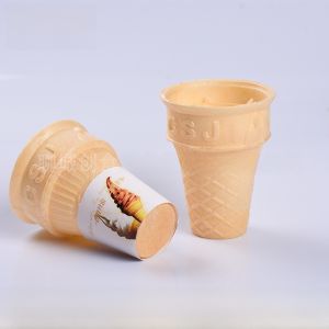 Commercial 240pcs Ice Cream Cones Flat Bottom Wafer Cones Sweet Thin Crispy Shell Egg Roll Ice Cream Cones Snack Food
