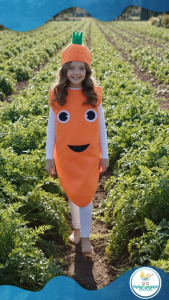 Baby Fourths Couture Nutrition Month Carrot Kids Costume Non-woven Fabric Fruit & Vegetables Outfit Party Event Costume for Kids
