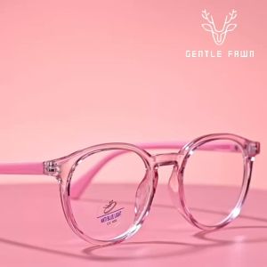 Gentle Fawn Kacamata Anak/Remaja Antiradiasi Blueray Sinar Biru Bahan TR90 Bentuk Bulat Style Anak Perempuan Dan Laki-laki Lentur 7366