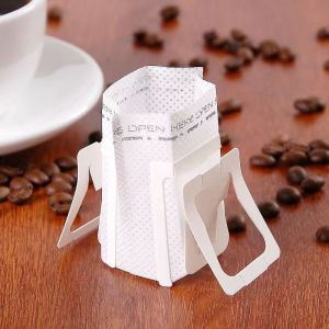 50 Pcs/Pack Portable Brew Coffee Filter Paper Bag Hanging Ear Drip Brew Single Serve Disposable Drip Coffee Filter Bag Coffee And Coffee Bag Home Office Travel Tea Tools