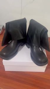 Vintage Thick Heel Women Knee High Boots Fashion Ladies Belt Buckle Knight Long Booties Botas De Inverno Feminina