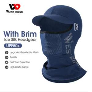 WEST BIKING  Ice Silk Face Cover Headgear Summer Long Hat Brim Breathable Mesh MTB Road Bike Motorcycle Balaclava Helmet Liner Caps