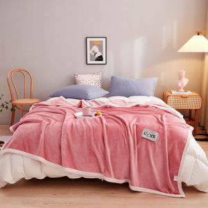 Pure Color Thick Warm Cloud Raccoon Fur Blanket