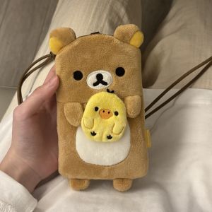 Herocross | Rilakkuma Kiiroitori San X Túi Đựng Điện Thoại Bằng Vải Nhung Hoạt Hình Dễ Thương Túi Treo Cổ Để Đi Chơi Hàng Ngày Và Mua Sắm Polyester
