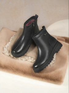 Reddragonfly | Warm Genuine Leather Womens Winter Boots for Elderly