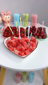 COSY Garpu Mini Tusuk Buah isi 50 pcs Fork Garpu Plastik Tusuk Cake Fruit Toothpick Serbaguna