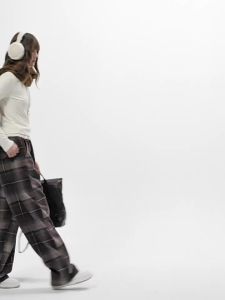 Turn Signal | Warm Thick Plaid Womens Casual Wide Leg Pants