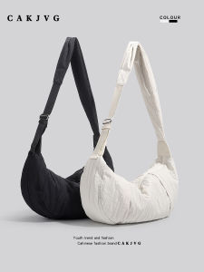 Casual Nylon Dumpling Shape Tote Bag for Women Large Capacity Single Shoulder Crossbody Sport Canvas Bag by CAKJVG