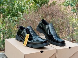 sepatu PDH Slip on sol radial Rumaos pantofelan kulit kilap