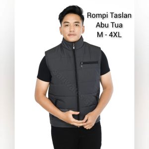 Rompi Jumbo Pria Wanita Vest Bigsize Jaket Besar Taslan Puffer Gelembung Navy M L XL XXL XXXL XXXXL