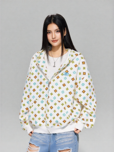 A chock | Loose Fit Casual Hoodie Full Print Embroidery
