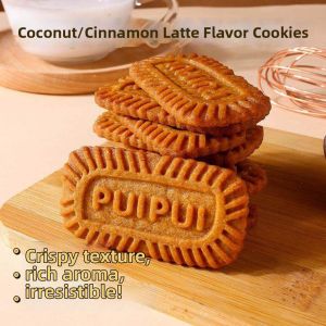 Caramel Biscuit Snack Coconut Latte & Cinnamon Flavored