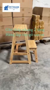 Ghế thắp hương 2 tầng gỗ cao su chắc chắn đa năng cao 54cm hàng lắp ráp - Ori House