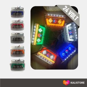 1 pcs Lampu LED Bak Samping 24Volt Universal Truk Fuso Tronton Bis Running - Model Trapesium