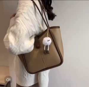 {พร้อมส่ง}~Fashion bags-กระเป๋าสะพายข้างหูยาว-กระเป๋าสะพายไหล่ หนังPU ใส่ ของได้เยอะ มีซิป-กว้าง33.สูง21ซม