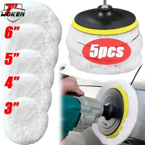 【WOKEN】3/4/5/6/7 Inch Imitation Wool Polishing Disc Universal Car Paint Care Polishing Pad Angle Grinder Polishing Tool Car Cleaning Accessories