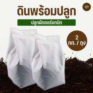 ดินปลูกผัก ดินพร้อมปลูก ขนาด 2 กก. พร้อมใช้งาน ผักโตไว อร่อย แข็งแรง