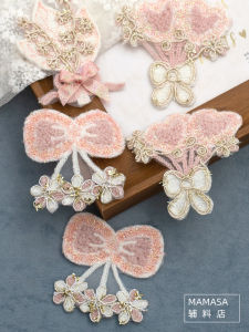 ผ้าปะติดลายดอกไม้ทอลายดอกไม้ 3 มิติ DIY งานฝีมือ เสื้อผ้า กระเป๋า ตกแต่งผม โทรศัพท์มือถือ อุปกรณ์เสริม ผ้าปะติดลายดอกไม้ทอ