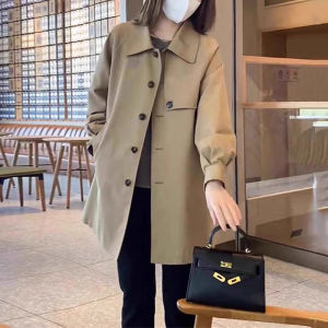 Chic High-end French Design Petite Leisure Mid-long Trench Coat