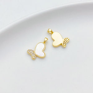 Hạt Ngọc Trai Bướm Trái Tim Hoa Năm Cánh Đính Đá Quý Mặt Dây Chuyền Trang Sức DIY Thủ Công Cho Vòng Tay Và Vòng Cổ