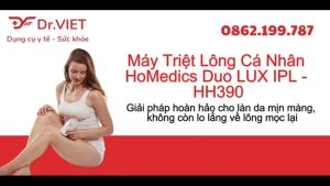 Máy triệt lông cá nhân công nghệ kép IPL&AFT cảm biến màu da HoMedics DUO LUX IPL-HH390 (300000 flashes)