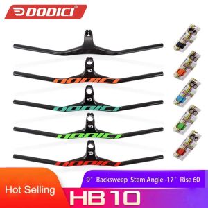 DODICI Carbon T800 MTB Road Handlebar with Stem 28.6mm/31.8mm Integrated Bar Mountain Bicycle Handlebar Glossy black Bike Parts