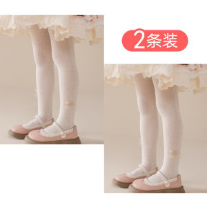 Princess Butterfly Knot Thin Mesh Pantyhose for Girls Spring Summer Season Childrens Socks Kids Bottom Pants White Color