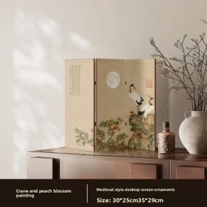 XIANGYUE | Chinese Style Retro Crane Screen Decor for Tea Room Study