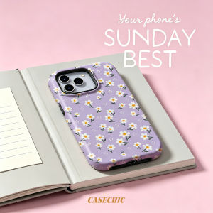 Potdemiel | Light Blue Daisy For Case For iPhone 17 16 15 Pro Max TPU & Anti-Scratch Outer Shell Raised Screen Edge Stylish Design