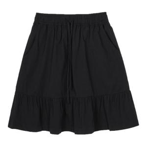 High Waist A-Line Mini Skirt Black Casual Womens Spring Summer New Style Commute Korean Style Short Skirt Cotton 100%