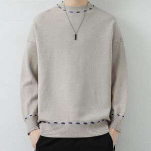 HENGYUANXIANG | Casual Round Neck Mens Knitted Sweater Base Layer Shirt Inner Wear Autumn Winter Fashionable City Style Soft Comfortable Fabric