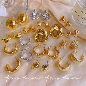 Elegant Metal Earrings for Women Trendy Minimalist Design Unique Small-Batch Luxury Simple Fashionable Jewelry Accessories