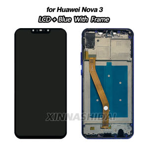 6.3For Huawei Nova 3 LCD Display Touch Screen Frame Battey Cover Housing For huawei nova3 Display Replacement Parts