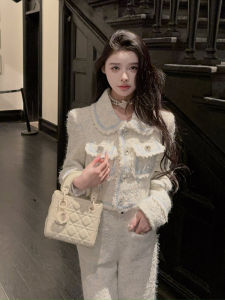 Slightly Oversized Girls Classic Style Fujia Qianjin Tea Series Suit Fancy Short Coat Female Fall and Winter Elegance Socialite Loose Pants