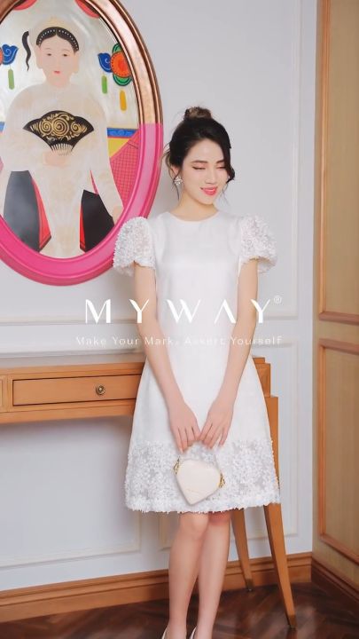 Đầm suông phong cách sang trọng, thương hiệu MYWAY mã 1MD02122. Hàng chính hãng, giá công ty.