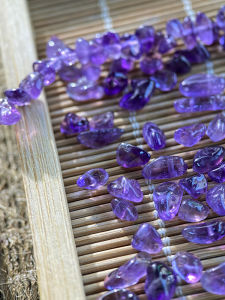 ลูกปัดคริสตัลหินสีม่วงธรรมชาติขนาดเล็ก DIY แฮนด์เมด ลูกปัดทำมือ วัสดุสร้างเครื่องประดับ สร้อยข้อมือ สร้อยคอ ลูกปัดหินทราย