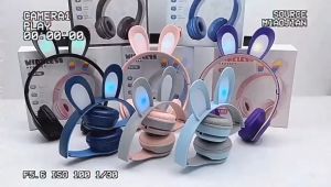 Portalacc P47R CAT EARS HEADSET headphone Hf bando telinga kucing LED BANDO BLUETOOTH wireles GAME HEADSET G-P47R LED wireles super bass
