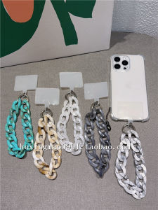 INS Minimalist Pure Color Bracelet for Phone Case Keychain Hanging Ornaments Drop-Resistant Non Slip Mobile Phone Short Lanyard Satchel