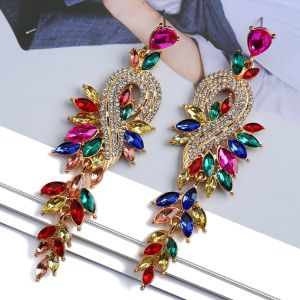2 Pieces Of Womens Trendy Long Tassel Leaf Earrings Outdoor Travel Carnival Party Holiday Dressing Gifts -801098
