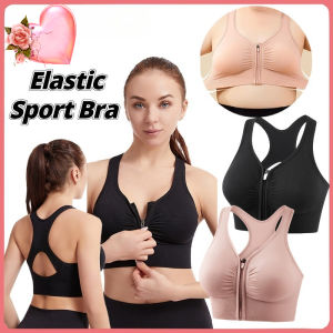 Women Front Zipper Push Up Bra Wireless Sports Bras For Girls Shock-proof Running Vest Underwear