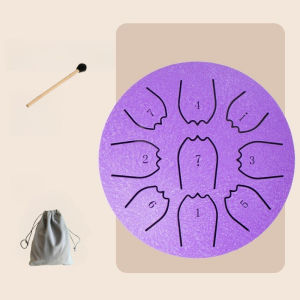 4 Inch 9-Tone Steel Tongue Drum Multicolour Mini Rain Drum with Drumsticks Storage Bag Meditation Drum Drum Accessories