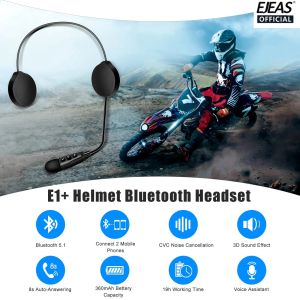 EJEAS | EJEAS E1+ Motorcycle Helmet Bluetooth Headset Music Headphone Speaker Optional Remote Controller Wireless 5.1 3D Sound Effect