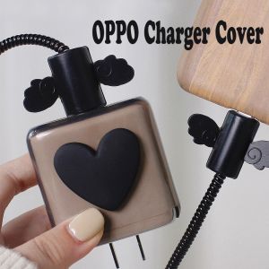 Ốp Bảo Vệ Bộ Sạc OPPO Dòng Màu Xám Trong Suốt Hoạt Hình Dễ Thương Kèm Dây Cáp Bảo Vệ Cho OPPO 18W 33W 65W 80W [Cchoice]