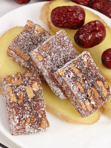 Handmade Ginger Sugar Cake with Red Date Flavor Traditional Soft Candy Spicy Old Ginger Taste Snacks Nuts Special Products