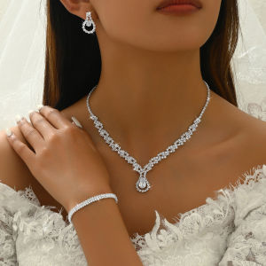 3/4PC womens fashion earrings necklaces bracelets jewelry sets wedding banquets parties holiday gifts